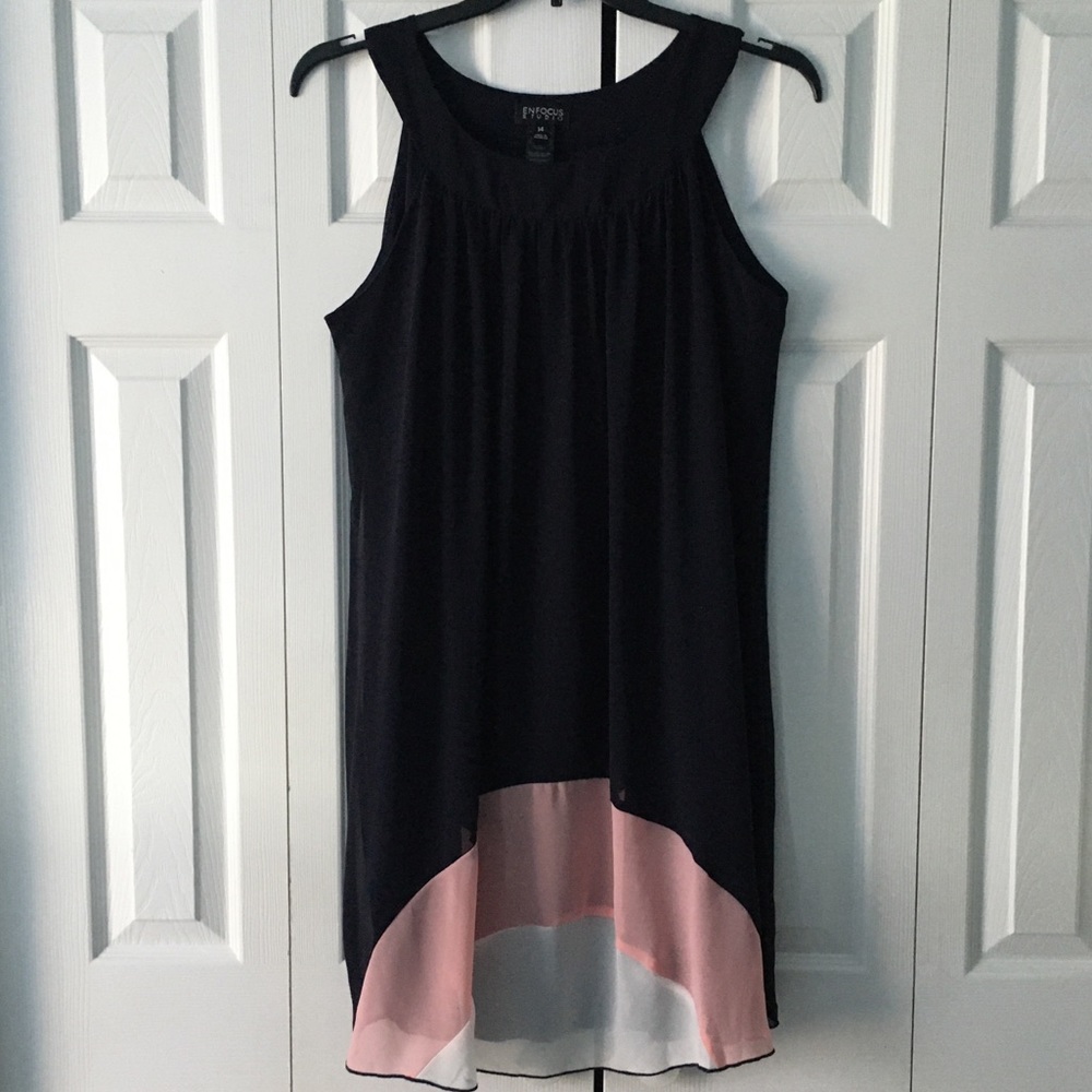 Enfocus Studio Navy/Pink Sleeveless Dress size 14